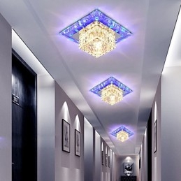 Mini Crystal Ceiling Lamp Spotlight 3W Creative Lamp Tube Light Colorful Color Square Dome Light