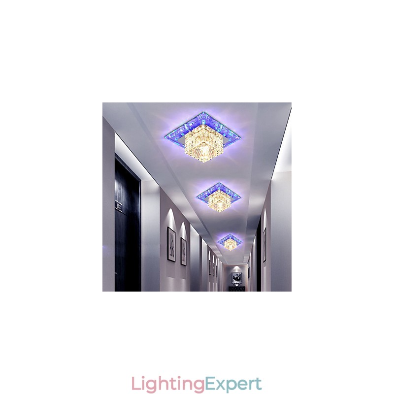 Mini Crystal Ceiling Lamp Spotlight 3W Creative Lamp Tube Light Colorful Color Square Dome Light