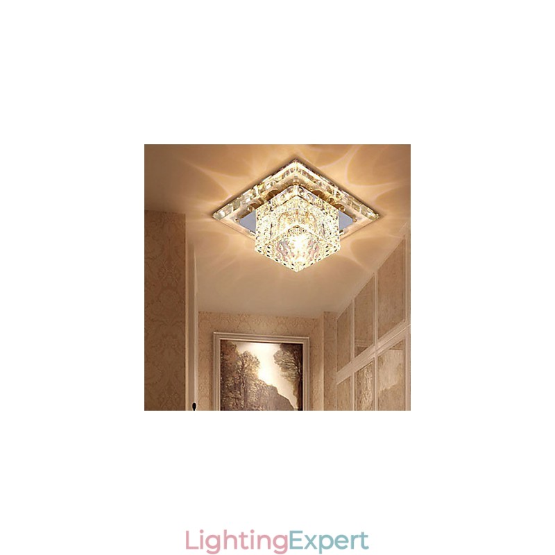 Mini Crystal Ceiling Lamp Spotlight 3W Creative Lamp Tube Light Colorful Color Square Dome Light