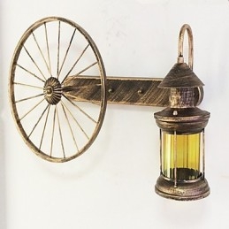 Rustic Lodge Painting Feature for Mini Style Uplight Wall Sconces Wall Light