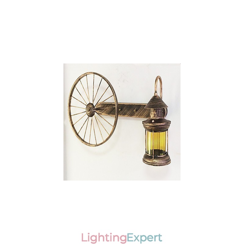 Rustic Lodge Painting Feature for Mini Style Uplight Wall Sconces Wall Light