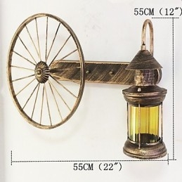 Rustic Lodge Painting Feature for Mini Style Uplight Wall Sconces Wall Light