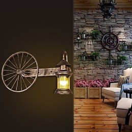 Rustic Lodge Painting Feature for Mini Style Uplight Wall Sconces Wall Light