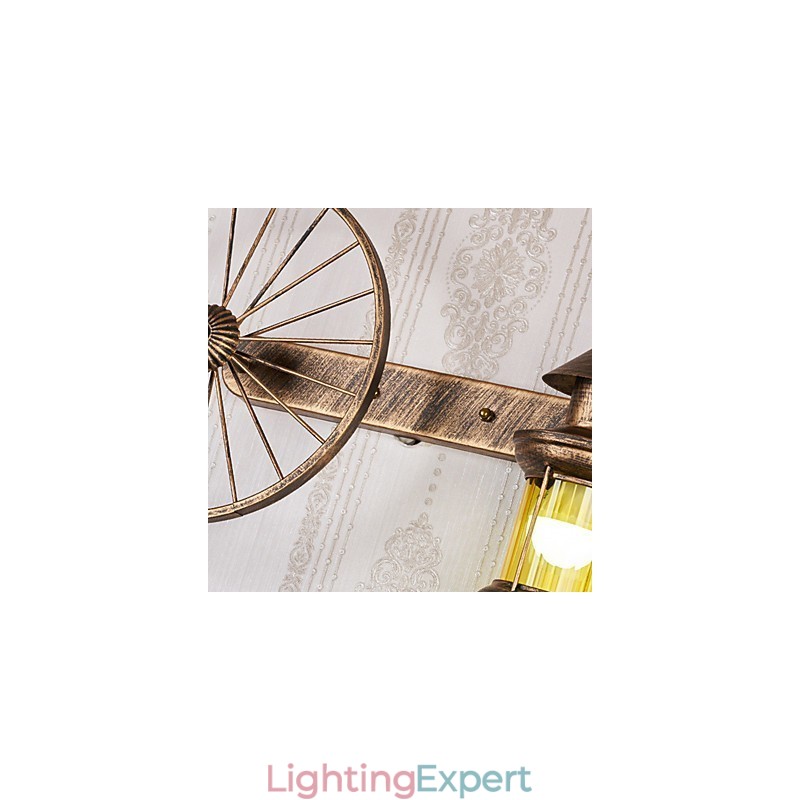 Rustic Lodge Painting Feature for Mini Style Uplight Wall Sconces Wall Light