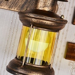 Rustic Lodge Painting Feature for Mini Style Uplight Wall Sconces Wall Light