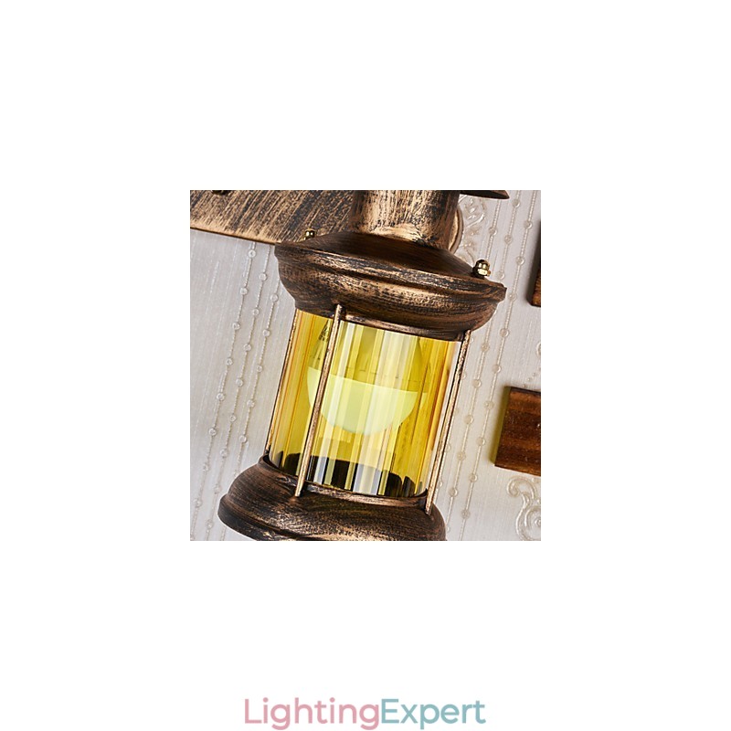 Rustic Lodge Painting Feature for Mini Style Uplight Wall Sconces Wall Light