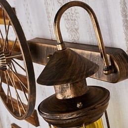 Rustic Lodge Painting Feature for Mini Style Uplight Wall Sconces Wall Light