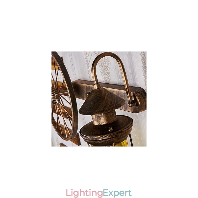 Rustic Lodge Painting Feature for Mini Style Uplight Wall Sconces Wall Light