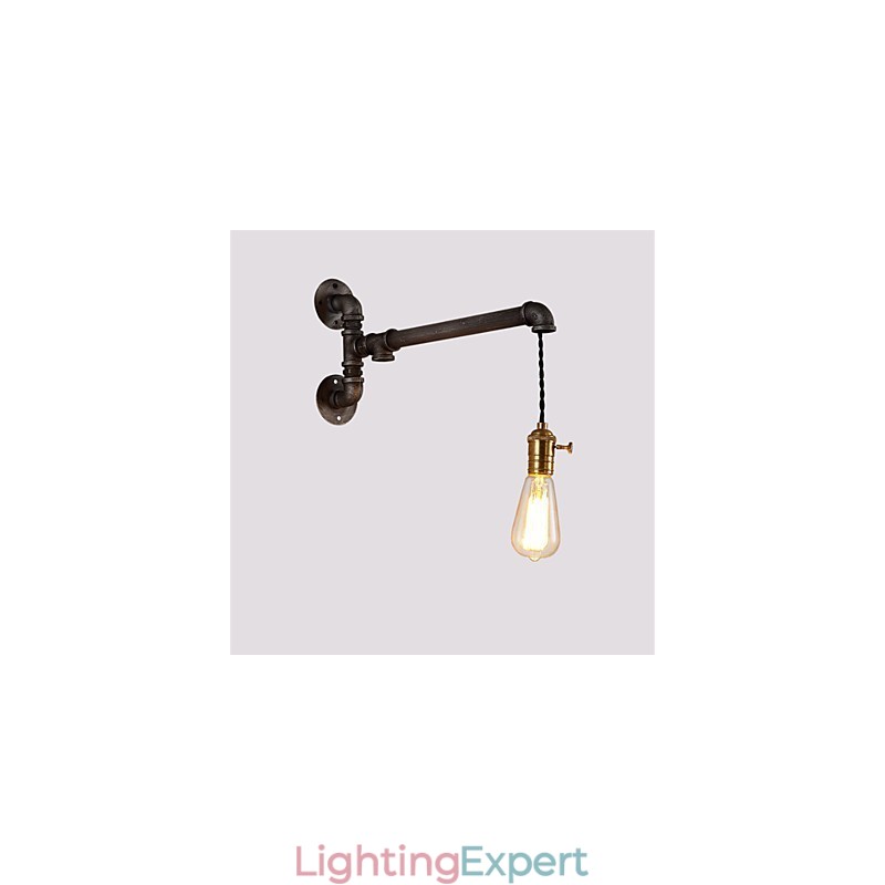 Vintage Industrial Pipe Wall Lights With switch Creative Lights Restaurant Cafe Bar Decoration lighting With 1 Light Painted Finish