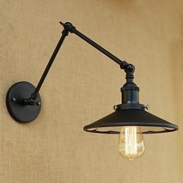 Rustic Lodge Country Retro Painting Feature for Mini Style Swing Arm Wall Lamp