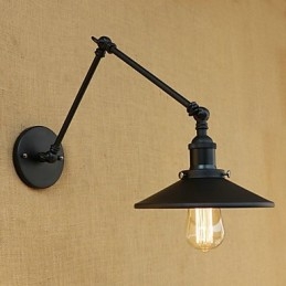 Rustic Lodge Country Retro Painting Feature for Mini Style Swing Arm Wall Lamp