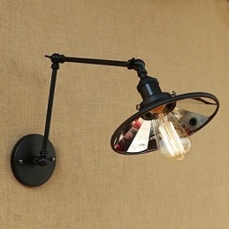 Rustic Lodge Country Retro Painting Feature for Mini Style Swing Arm Wall Lamp
