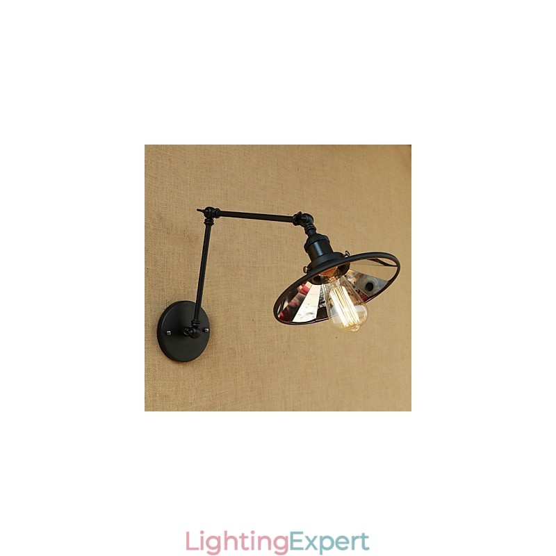 Rustic Lodge Country Retro Painting Feature for Mini Style Swing Arm Wall Lamp