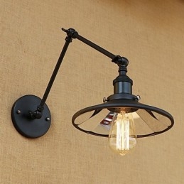 Rustic Lodge Country Retro Painting Feature for Mini Style Swing Arm Wall Lamp