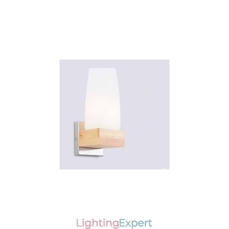 Simplicity Nordic Wood Art Living Room Corridor Balcony Glass Solid Wood Wall Lamp Of Bedroom The Head Of A Bed