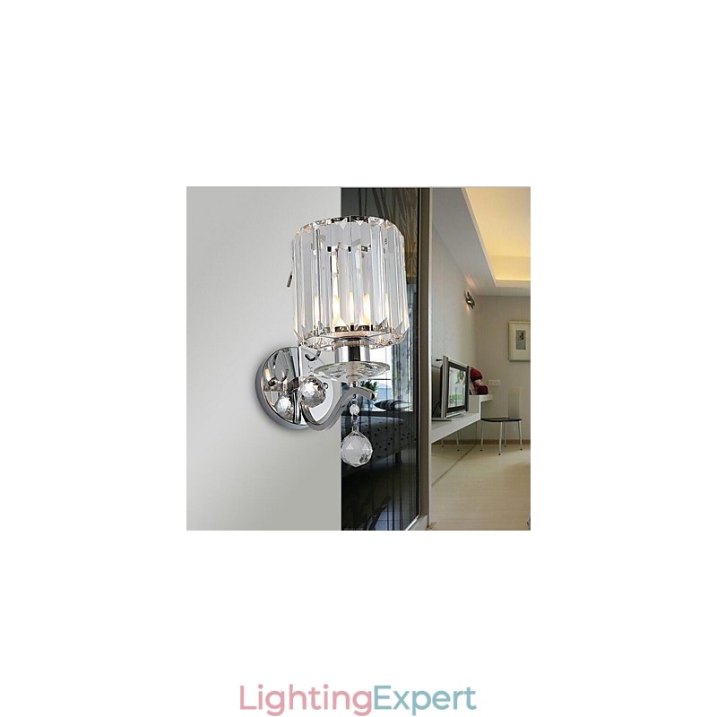 Crystal Modern Contemporary Electroplated Feature Uplight Wall Sconces Wall Light