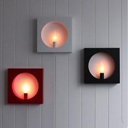 Modern Simple Iron Art Wall Lamp Creative Living Room Background Hall Head Of The Bed Square Frame Decoration Lamps And Lanterns