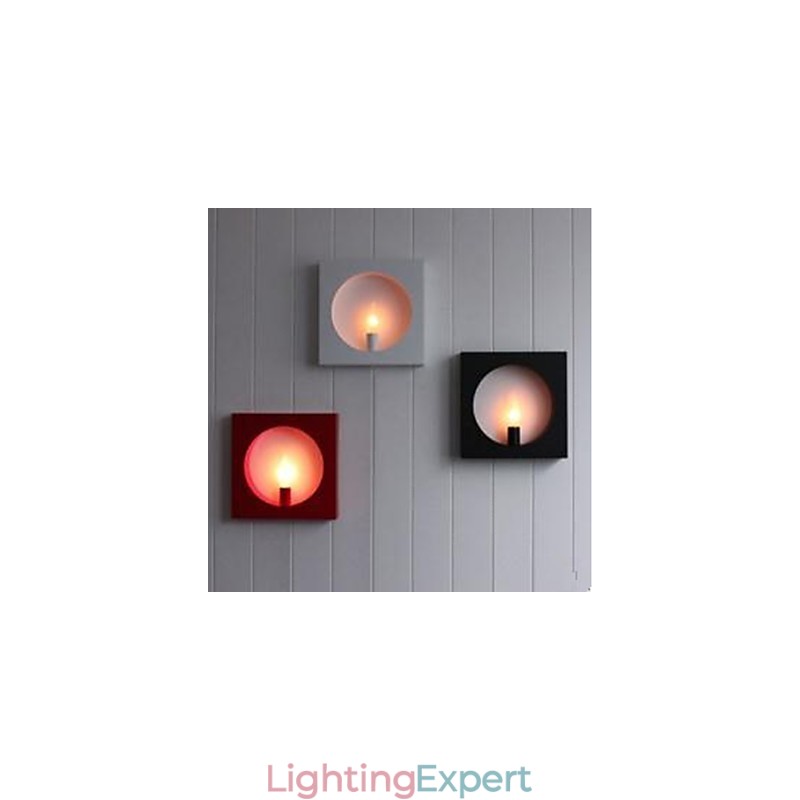 Modern Simple Iron Art Wall Lamp Creative Living Room Background Hall Head Of The Bed Square Frame Decoration Lamps And Lanterns
