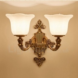 2 Light Traditional Classic Living Room Dining Room Bed Room Metal Luxury Indoor Wall Sconces