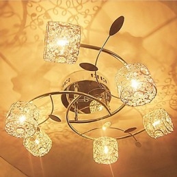 Modern Contemporary Crystal Electroplated Flush Mount
