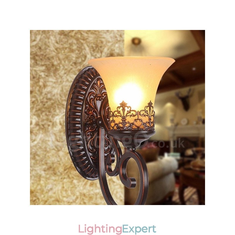 Single Light Rustic Lodge Living Room Dining Room Bed Room Metal Indoor Wall Sconces