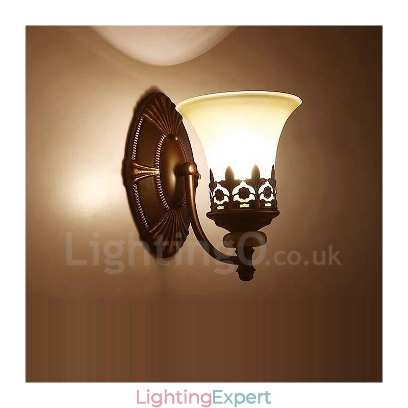Single Light Traditional Classic Living Room Dining Room Bed Room Metal Indoor Wall Sconces