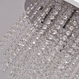 Modern Contemporary Crystal Mini Style Electroplated Metal Flush Mount