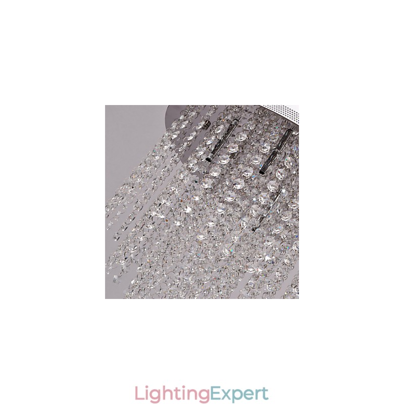 Modern Contemporary Crystal Mini Style Electroplated Metal Flush Mount