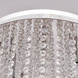 Modern Contemporary Crystal Mini Style Electroplated Metal Flush Mount