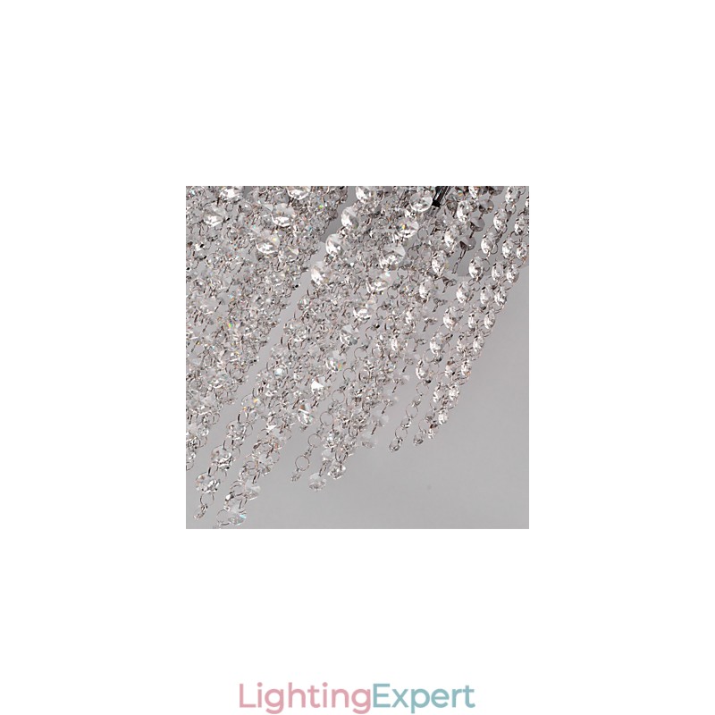 Modern Contemporary Crystal Mini Style Electroplated Metal Flush Mount