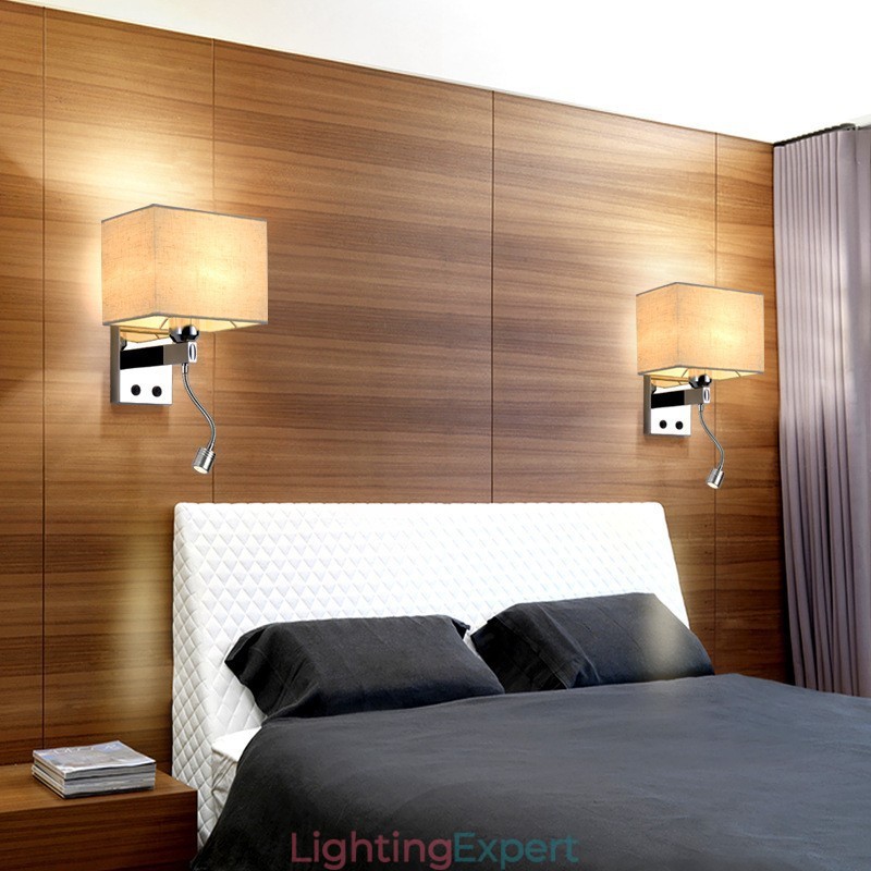 The Modern Hotel Room Reading Creative Fabric Corridor Balcony Bedside Lamp Wall Light
