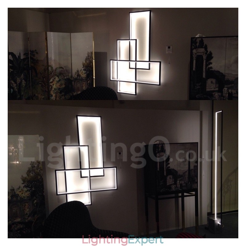 Modern Comtemporary Alumilium Painting Ceiling Light Flush Mount Wall Light with Remoter Dimmer for Living Room Bed Room