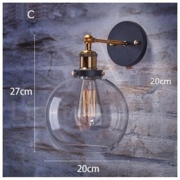 1 Light Rustic Lodge Bedroom Wall Light with Glass Shade