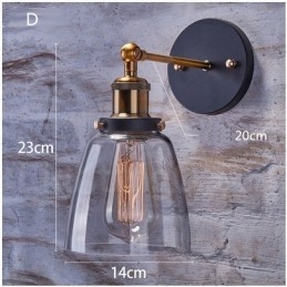 1 Light Rustic Lodge Bedroom Wall Light with Glass Shade