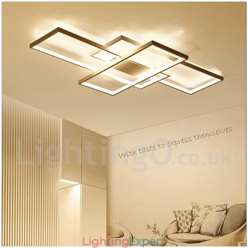 Modern Comtemporary Alumilium Painting Ceiling Light Flush Mount Wall Light with Remoter Dimmer for Living Room Bed Room Also Can Be Used As Wall Light