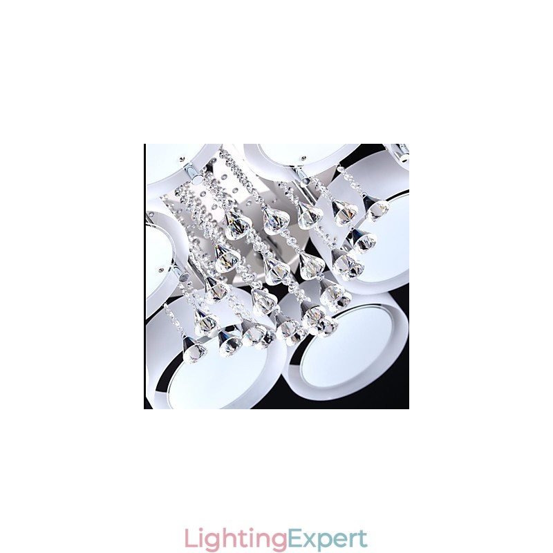 Modern Contemporary Chrome Metal Flush Mount