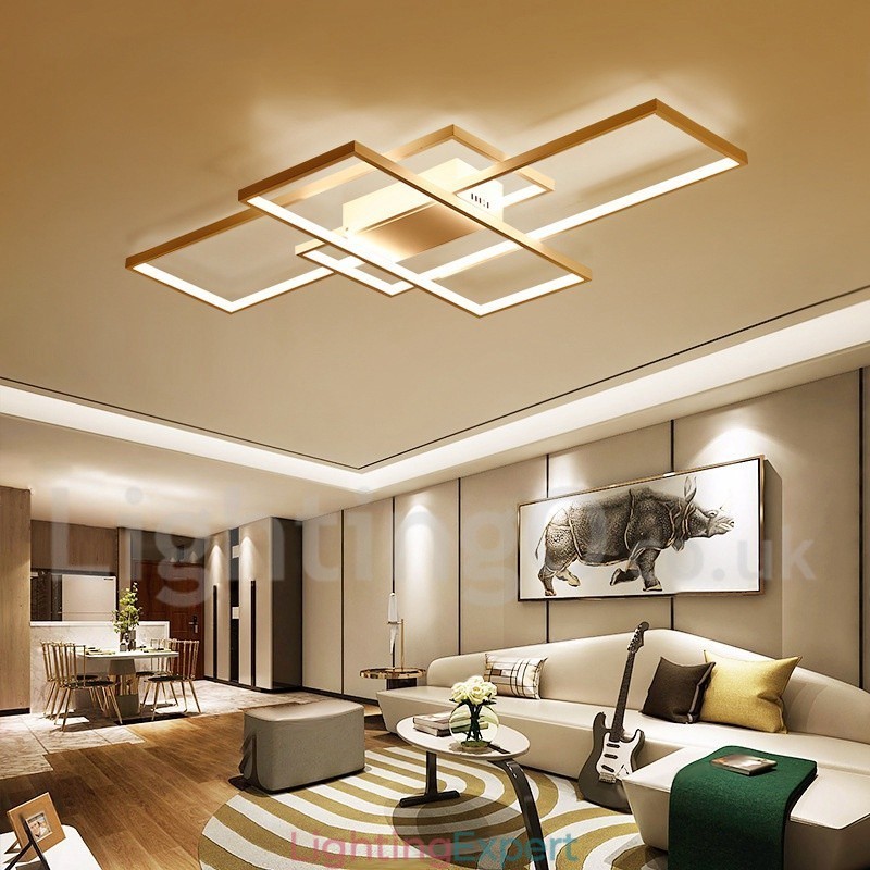 Modern Comtemporary Alumilium Painting Ceiling Light Flush Mount Wall Light with Remoter Dimmer for Living Room Bed Room Also Can Be Used As Wall Light