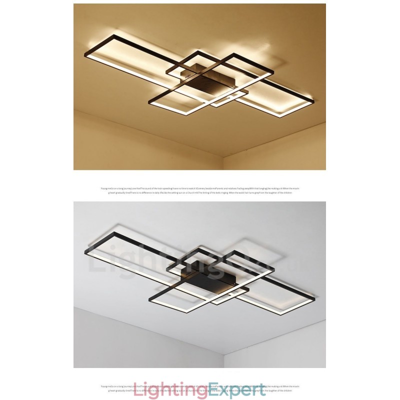 Modern Comtemporary Alumilium Painting Ceiling Light Flush Mount Wall Light with Remoter Dimmer for Living Room Bed Room Also Can Be Used As Wall Light