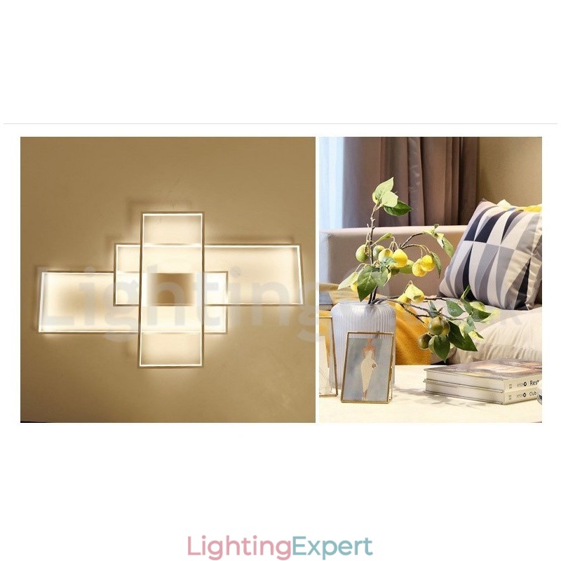 Modern Comtemporary Alumilium Painting Ceiling Light Flush Mount Wall Light with Remoter Dimmer for Living Room Bed Room Also Can Be Used As Wall Light