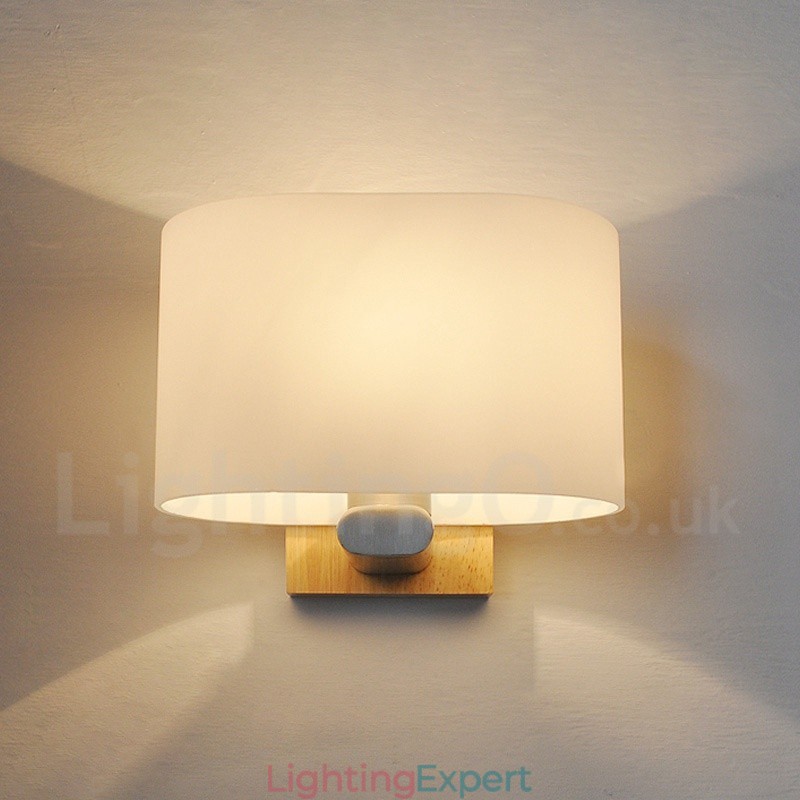 Modern Contemporary Wood Stainless Steel Wall Lights with Glass Shade for Aisle Bar Cafe Bedroom Study Loft Pulley Wall Lamp