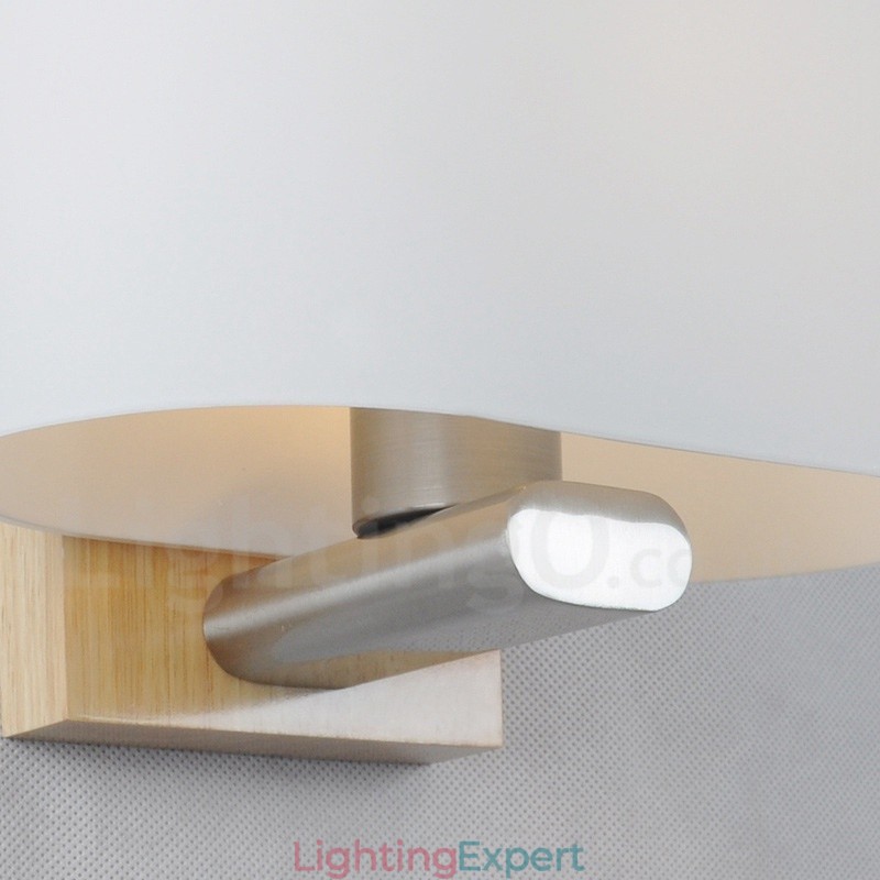 Modern Contemporary Wood Stainless Steel Wall Lights with Glass Shade for Aisle Bar Cafe Bedroom Study Loft Pulley Wall Lamp