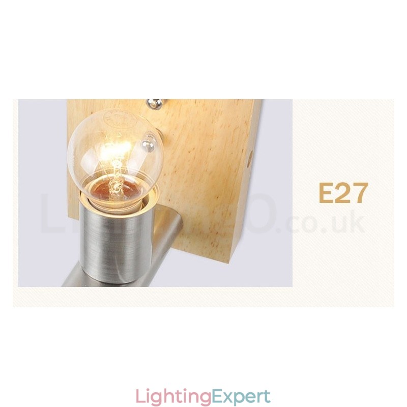 Modern Contemporary Wood Stainless Steel Wall Lights with Glass Shade for Aisle Bar Cafe Bedroom Study Loft Pulley Wall Lamp