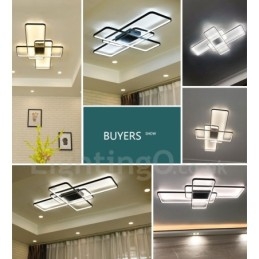 Modern Comtemporary Alumilium Painting Ceiling Light Flush Mount Wall Light with Remoter Dimmer for Living Room Bed Room Also Can Be Used As Wall Light