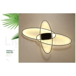 Dimmable Oval Modern Comtemporary Alumilium Ceiling Light Flush Mount Lamp for Living Room Bed Room Also Can Be Used As Wall Light