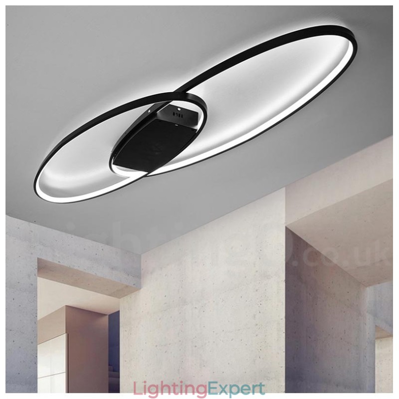 Dimmable Oval Modern Comtemporary Alumilium Ceiling Light Flush Mount Lamp for Living Room Bed Room Also Can Be Used As Wall Light