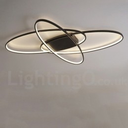 Dimmable Oval Modern Comtemporary Alumilium Ceiling Light Flush Mount Lamp for Living Room Bed Room Also Can Be Used As Wall Light