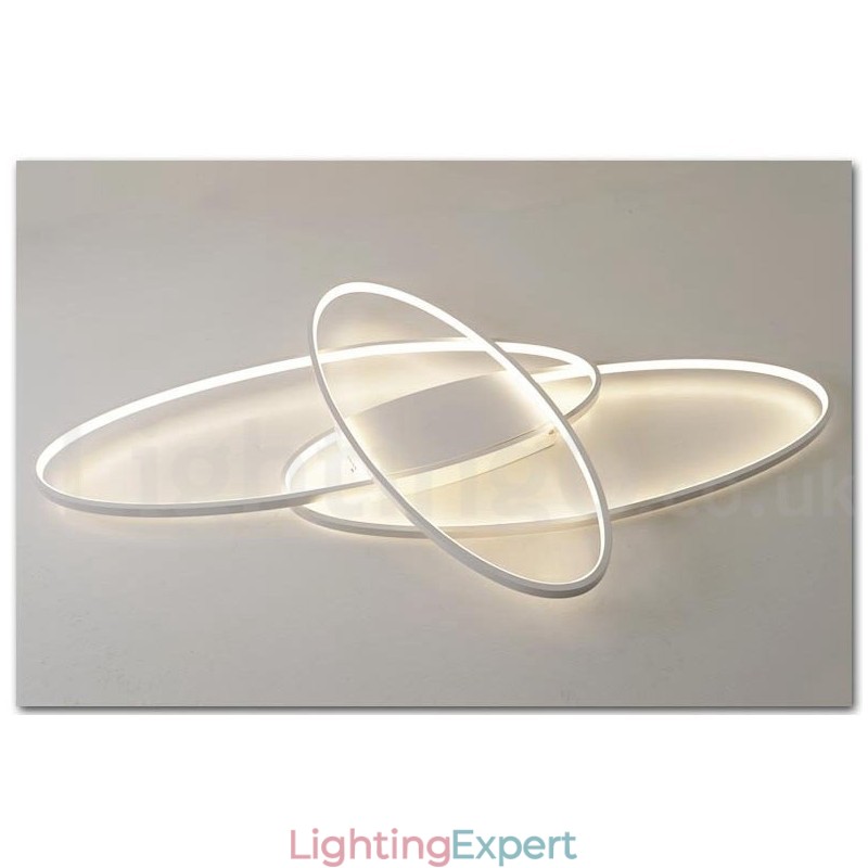 Dimmable Oval Modern Comtemporary Alumilium Ceiling Light Flush Mount Lamp for Living Room Bed Room Also Can Be Used As Wall Light
