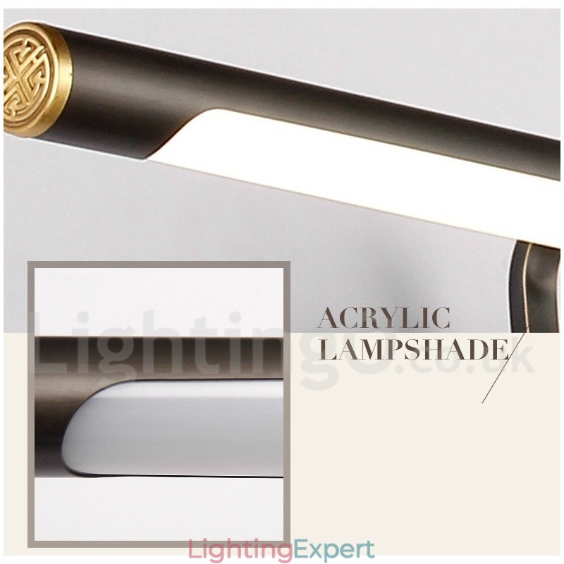 IPMirror Lamp Bathroom Lights Pure Brass Wall Lights with Acrylic Shade Make up Lighting