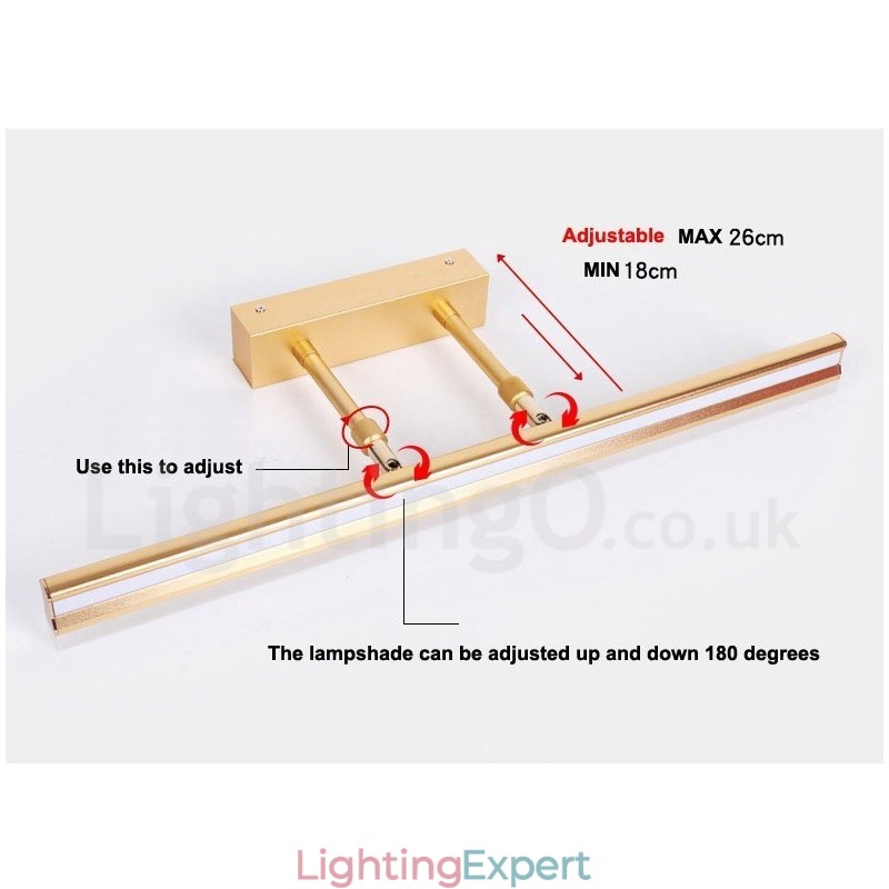 IP44 Mirror Lamp Bathroom Lights Up and Down Wall Lights with Acrylic Shade Make up Lighting
