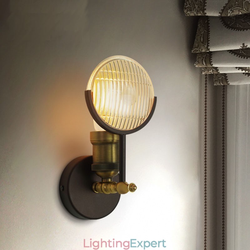1 Light Rustic Retro Vintage Wall Light with Glass Shade Special for Hotel Office Showroom Living Room Dinning Room